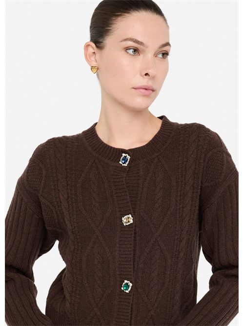 Cardigan in lana con bottoni gioiello LIU JO | MF5423MS040/X0385